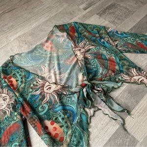 Bohemian Sun and Moon Sheer Blouse